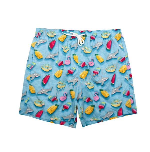 hole fabric swim trunks