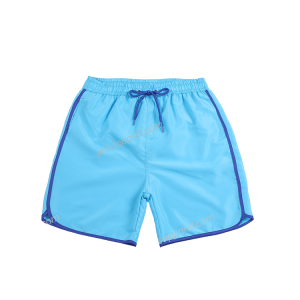 piped edge swim trunks - light blue