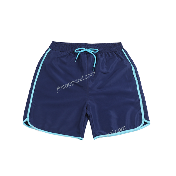 piped edge swim trunks - navy