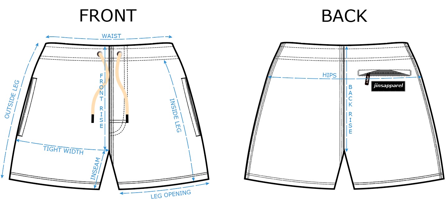 swim trunks size illustration